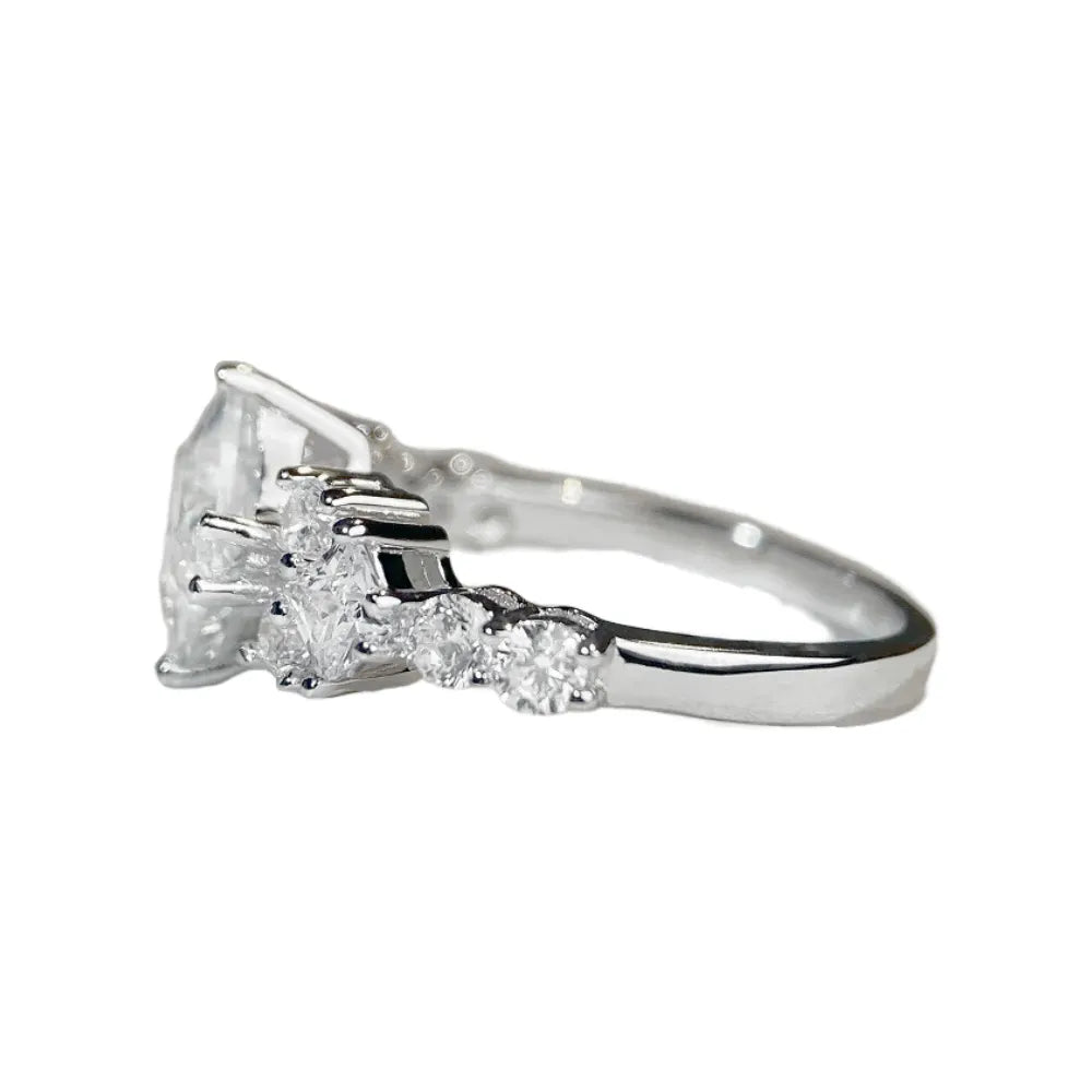 Princess Engagement Ring 1.2ct 6*6 White 925 Silver Moissanite