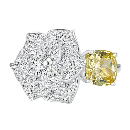 Cushion Engagement Ring 8*8 925 Silver High Carbon Diamond