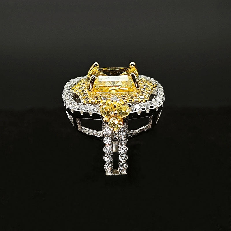 Princess Cut Engagement Ring 8*8 925 Silver High Carbon Diamond Open Ring