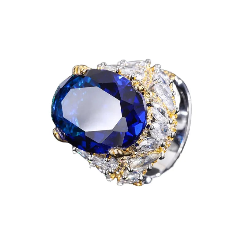 Oval Engagement Ring 15*20 925 Silver High Carbon Diamond
