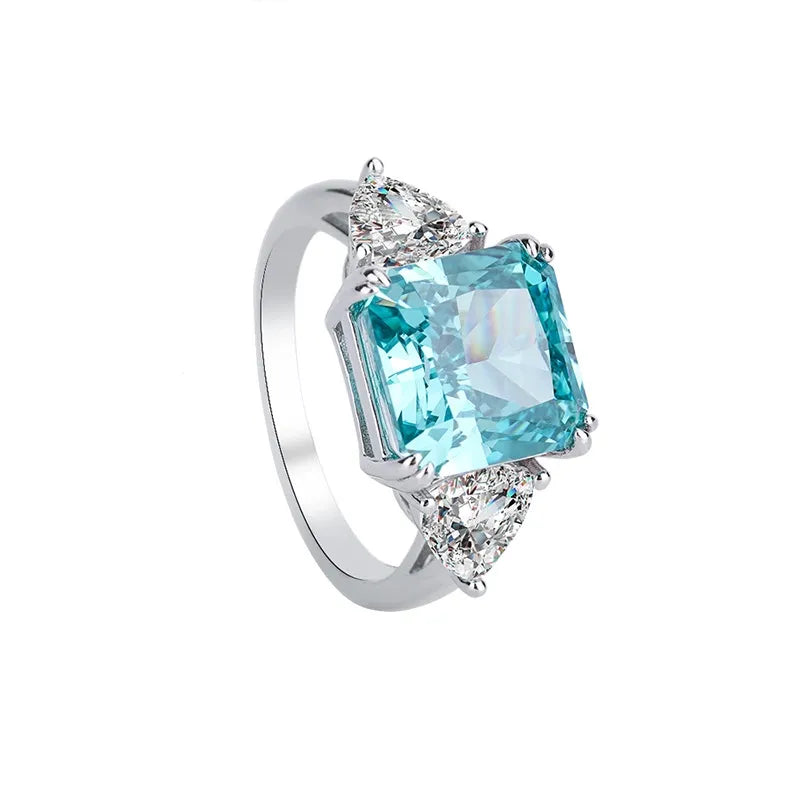 Princess Engagement Ring 5ct 10*10 925 Silver High Carbon Diamond
