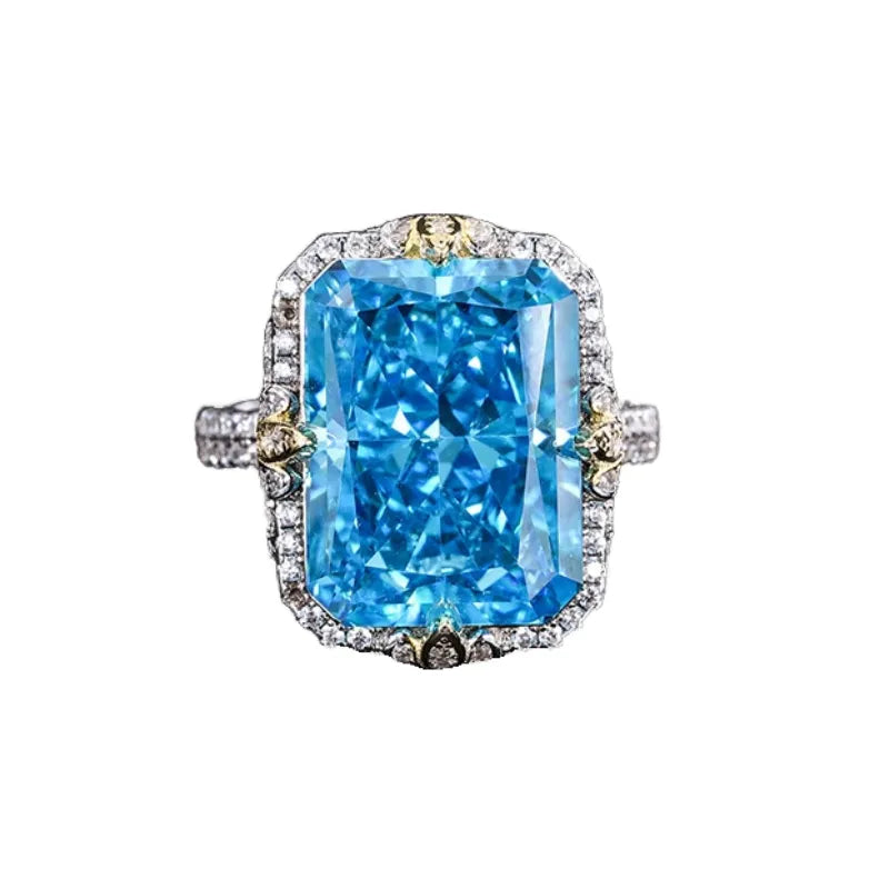 Radiant Engagement Ring 12*16 925 Silver High Carbon Diamond
