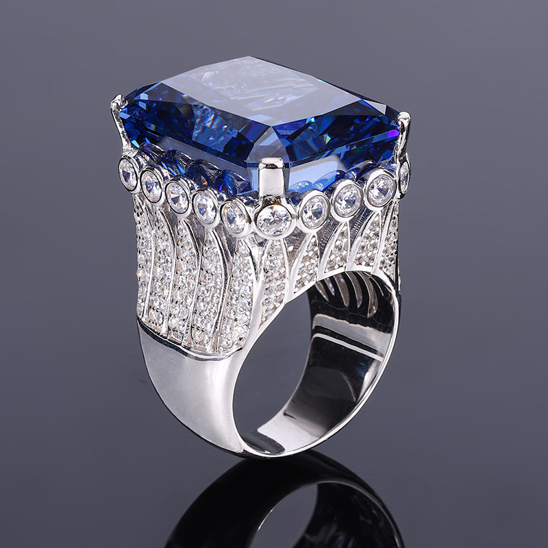 Radiant Engagement Ring 80ct 18*23 925 Silver High Carbon Diamond