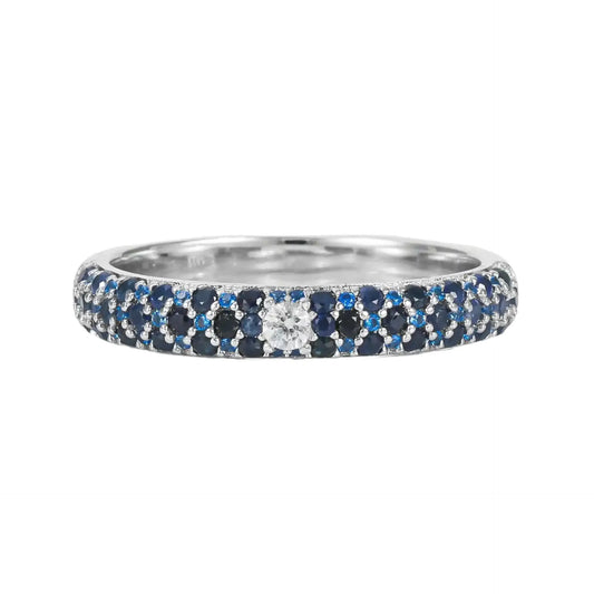 Round Engagement Ring 0.3ct 1.3mm 925 Silver Cultivated Gems