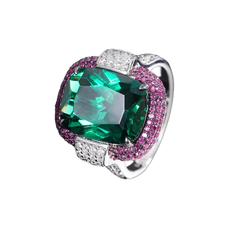 Cushion Engagement Ring 12*16 925 Silver High Carbon Diamond