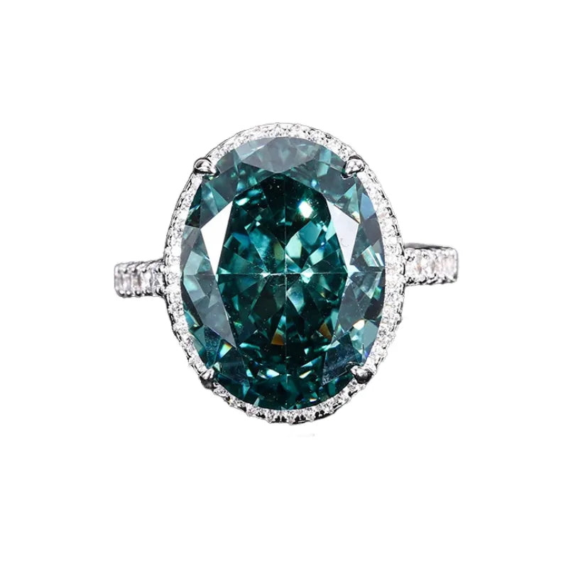 Oval Engagement Ring 12*16 925 Silver High Carbon Diamond