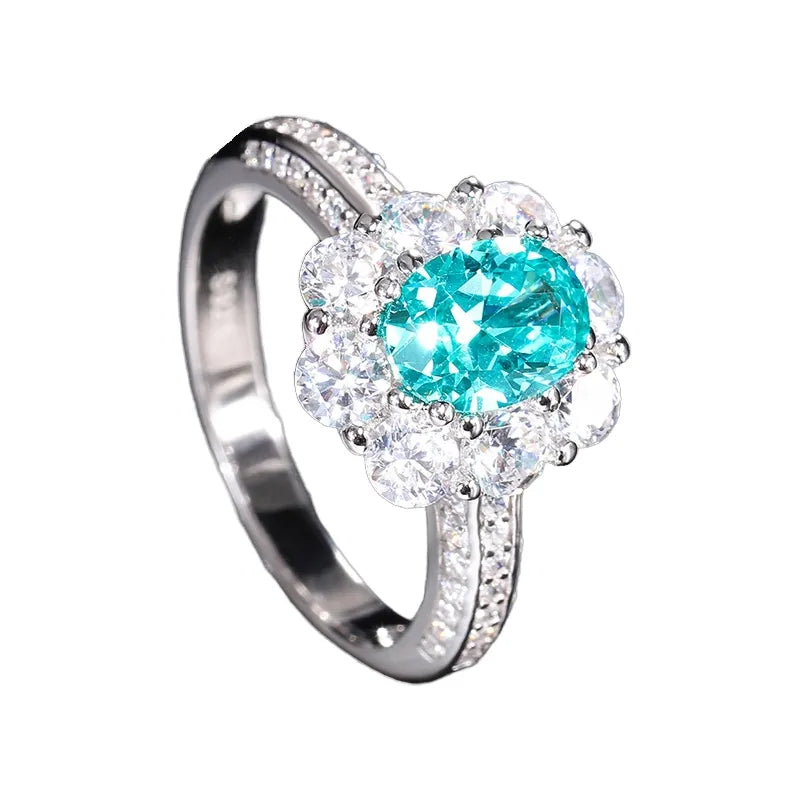 Oval Engagement Ring 3ct 6*8 925 Silver High Carbon Diamond