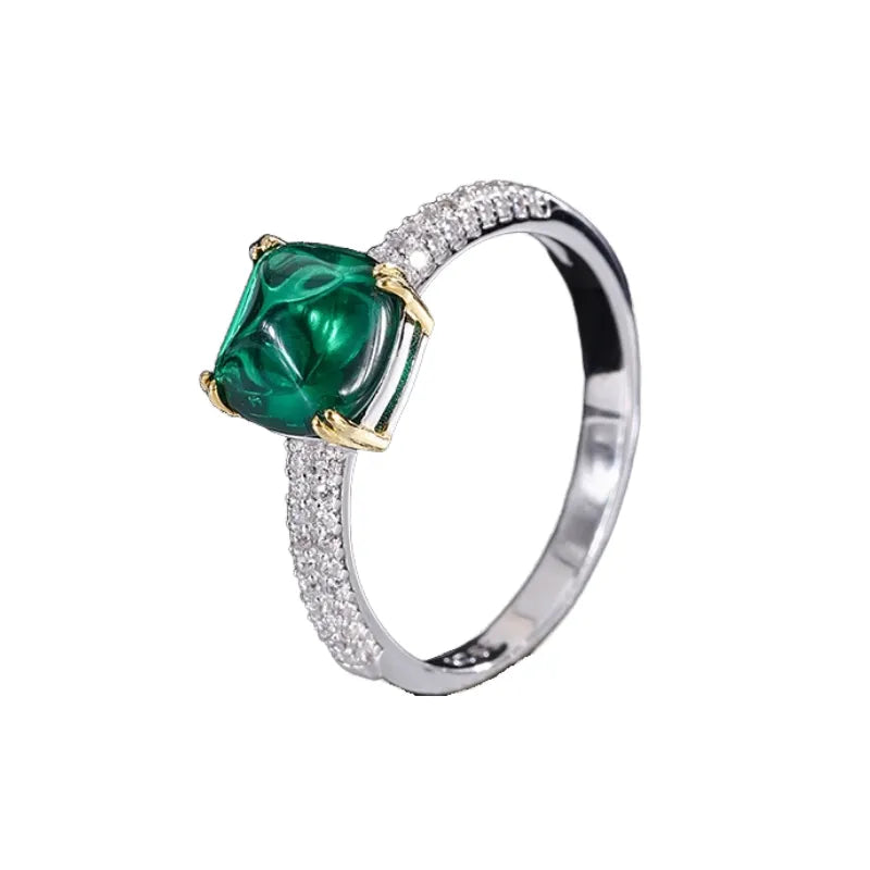 Sugar Tower Engagement Ring 8*8 925 Silver High Carbon Diamond