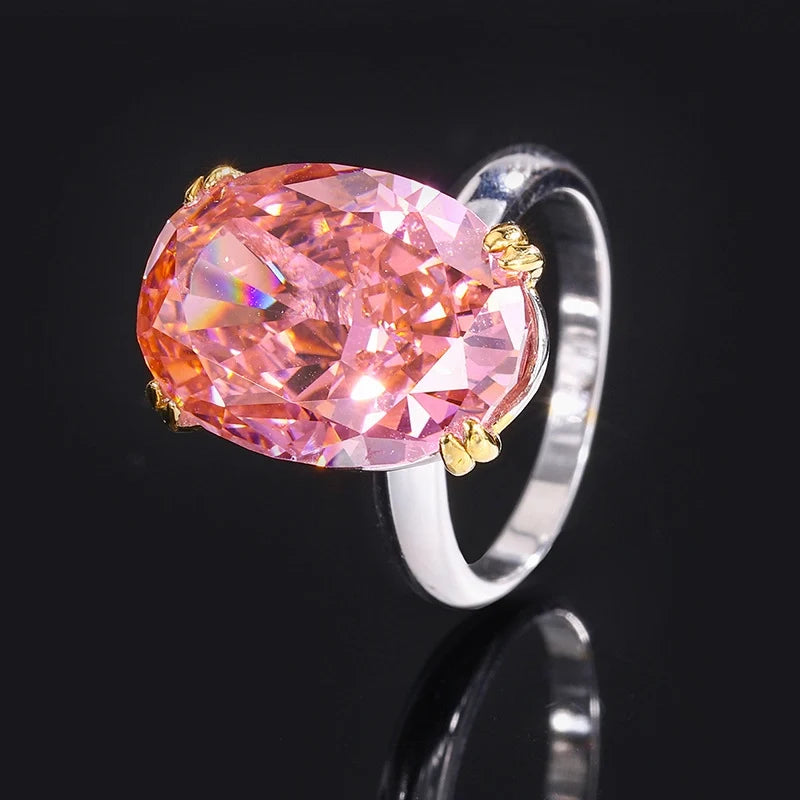 Oval Engagement Ring 13*18 925 Silver High Carbon Diamond