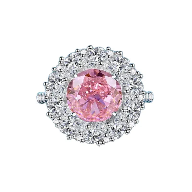 Round Engagement Ring 3ct 9mm 925 Silver High Carbon Diamond