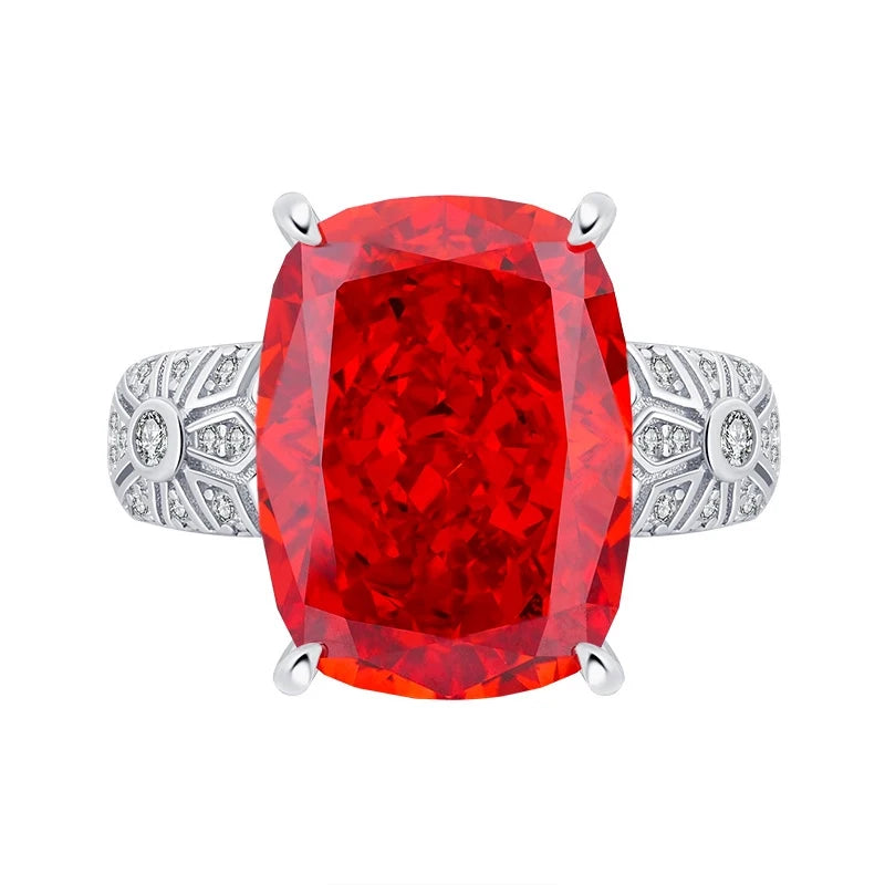 Cushion Engagement Ring 12*16 925 Silver High Carbon Diamond