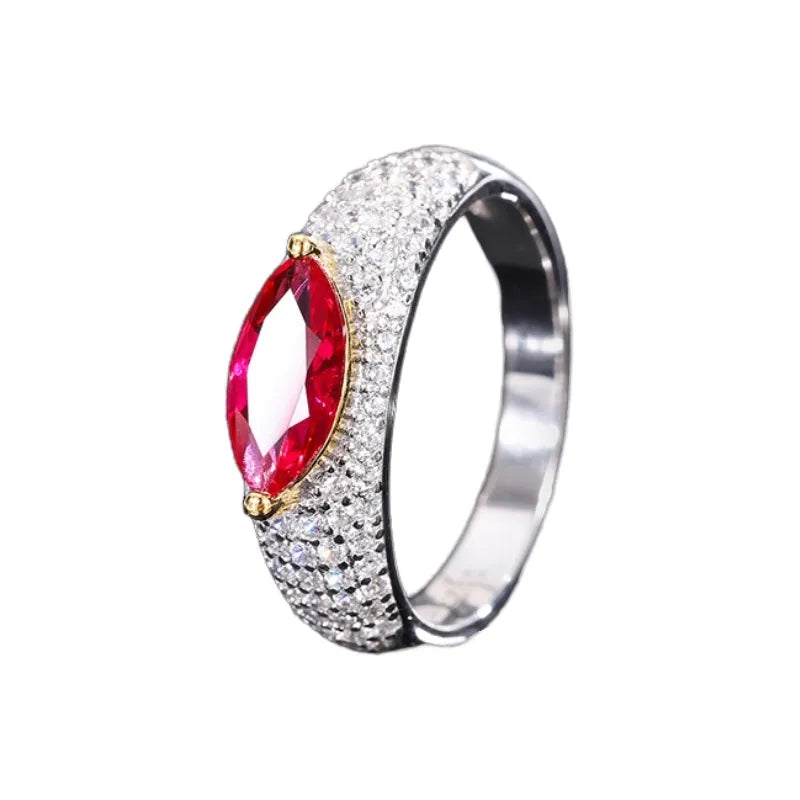 Marquise Engagement Ring 5*10 925 Silver High Carbon Diamond
