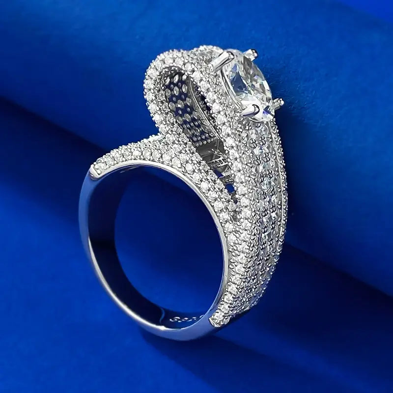 Oval Engagement Ring 6*8 925 Silver High Carbon Diamond