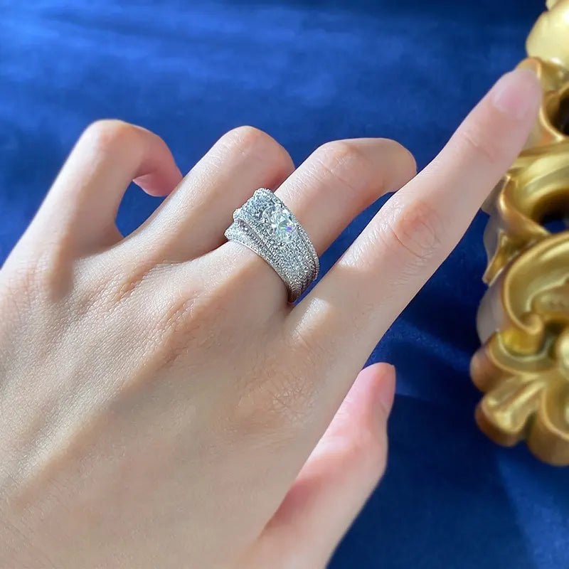 Oval Engagement Ring 6*8 925 Silver High Carbon Diamond
