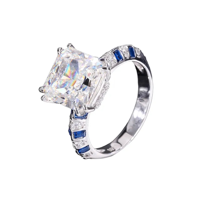 Princess Engagement Ring 10*10 925 Silver High Carbon Diamond