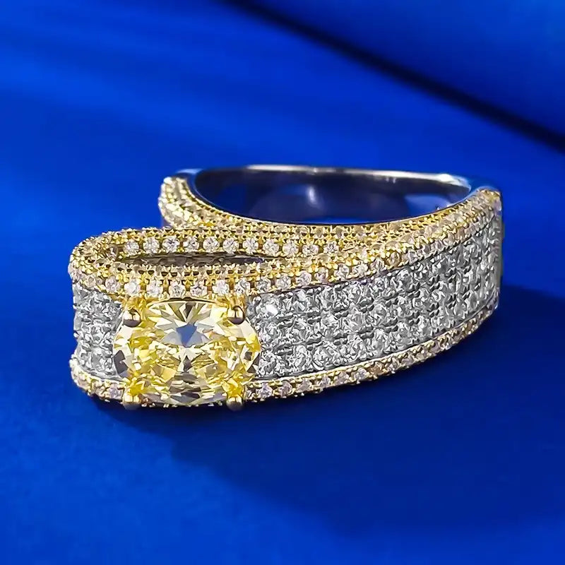 Oval Engagement Ring 6*8 925 Silver High Carbon Diamond