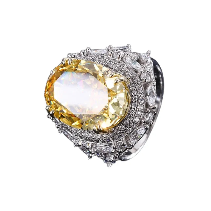Oval Engagement Ring 12*16 925 Silver High Carbon Diamond