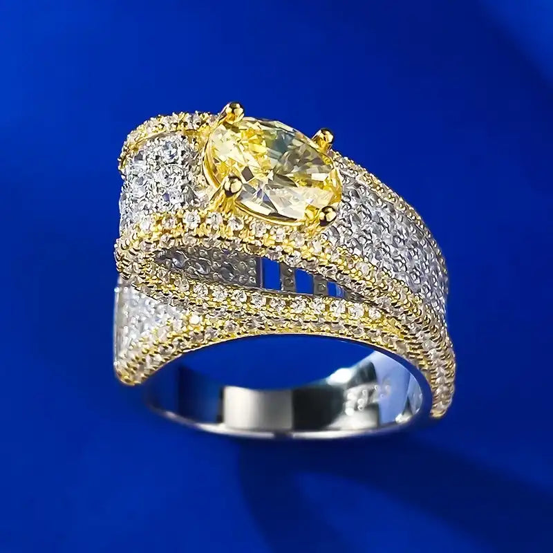 Oval Engagement Ring 6*8 925 Silver High Carbon Diamond