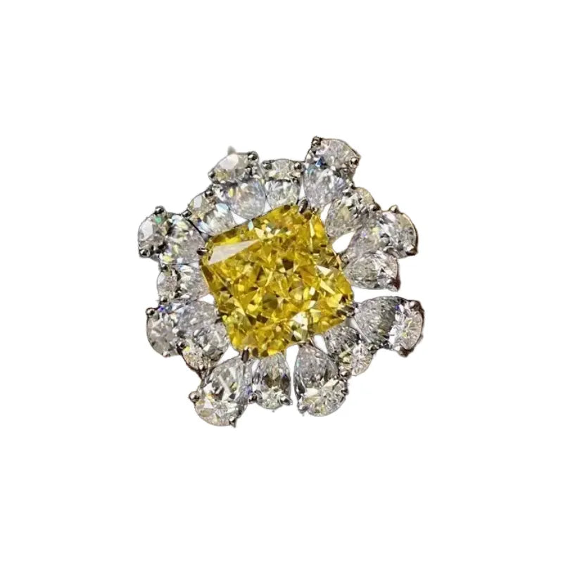 Princess Engagement Ring white 925 Silver High Carbon Diamond