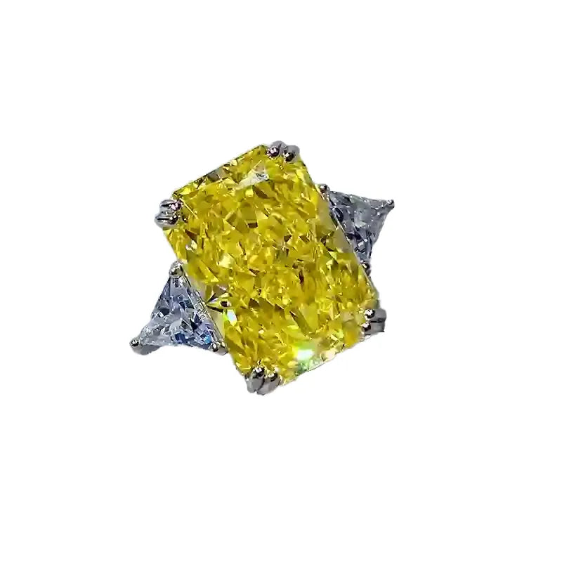 Radiant Engagement Ring 10*14 925 Silver High Carbon Diamond