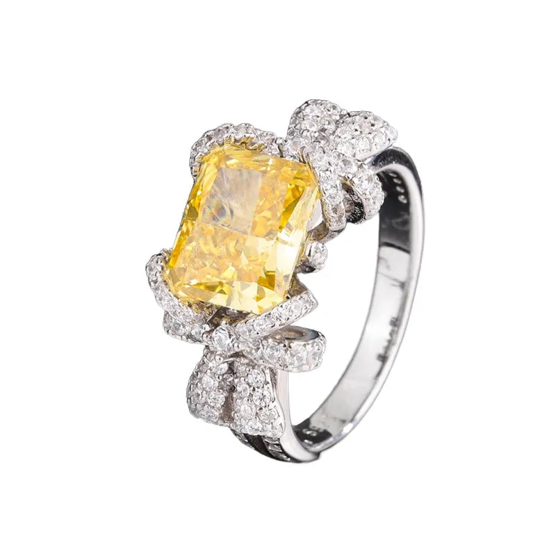 Radiant Engagement Ring 8*10 925 Silver High Carbon Diamond