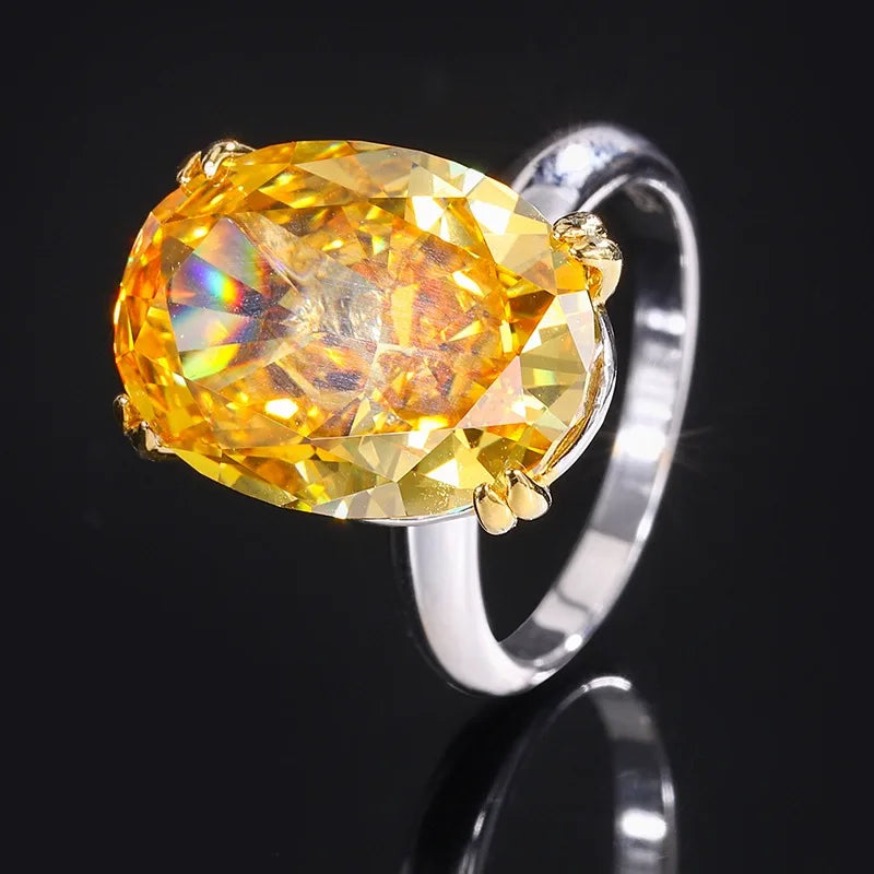 Oval Engagement Ring 13*18 925 Silver High Carbon Diamond