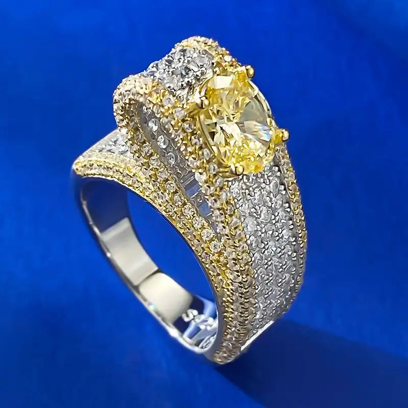 Oval Engagement Ring 6*8 925 Silver High Carbon Diamond