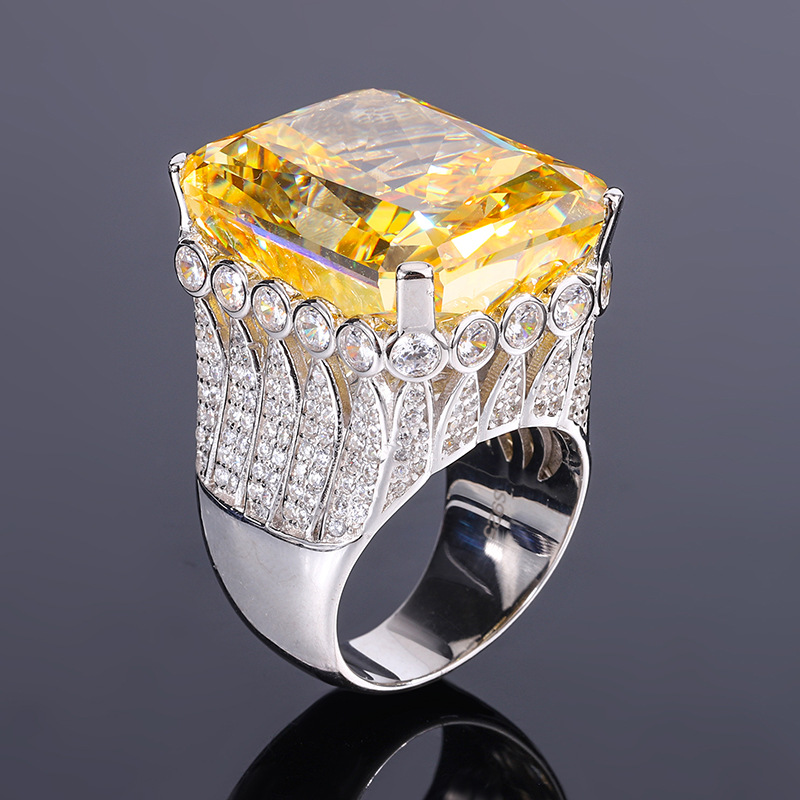 Radiant Engagement Ring 80ct 18*23 925 Silver High Carbon Diamond