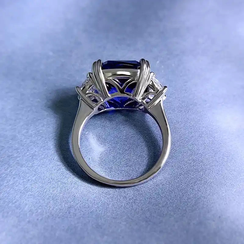 Cushion Engagement Ring 13*13 925 Silver High Carbon Diamond