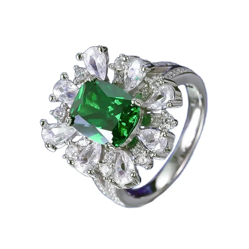 Cushion Engagement Ring 8*10 925 Silver High Carbon Diamond