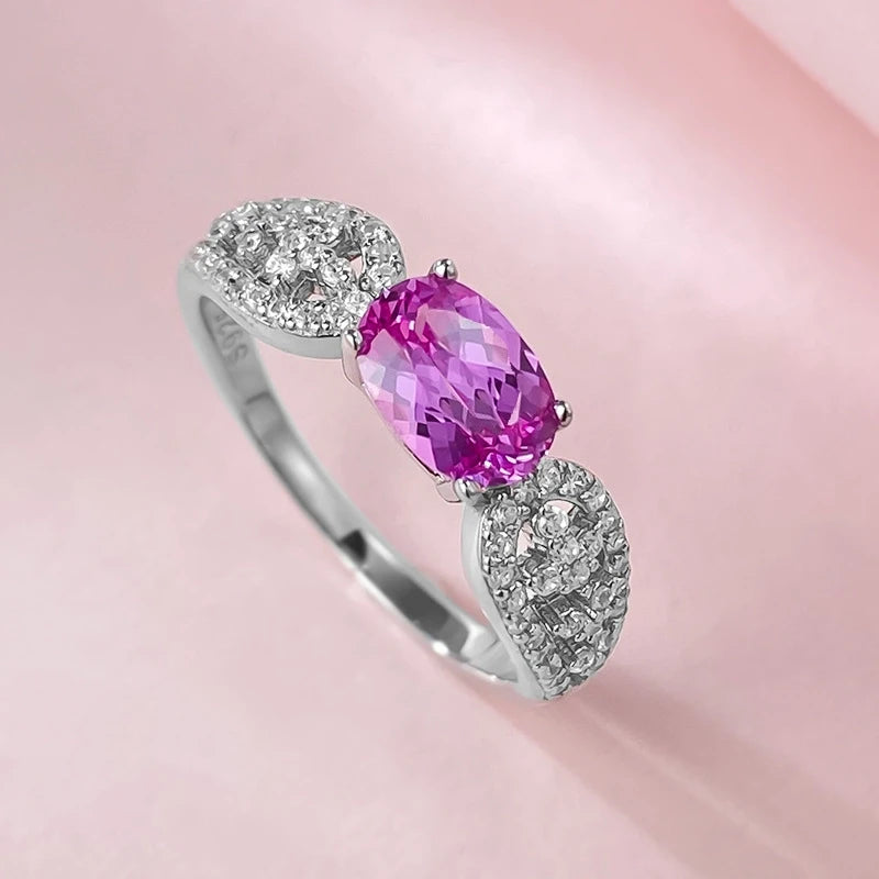 Oval Engagement Ring 1ct 5*7 925 Silver High Carbon Diamond