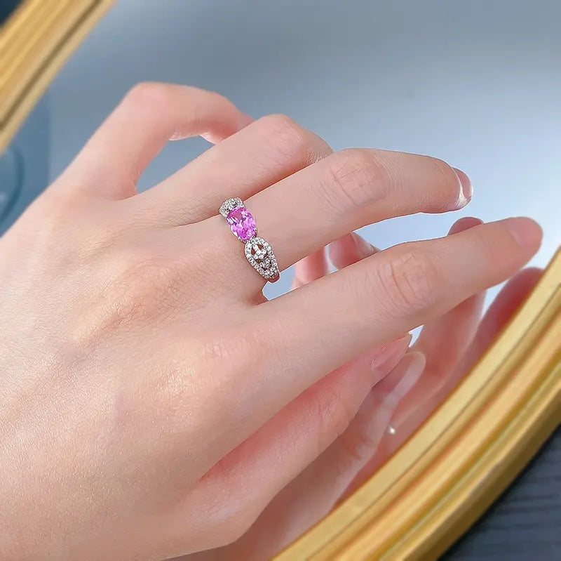 Oval Engagement Ring 1ct 5*7 925 Silver High Carbon Diamond