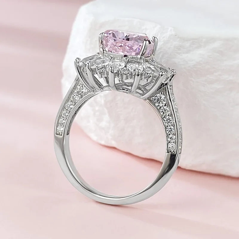 Pear Engagement Ring 8*12 925 Silver High Carbon Diamond