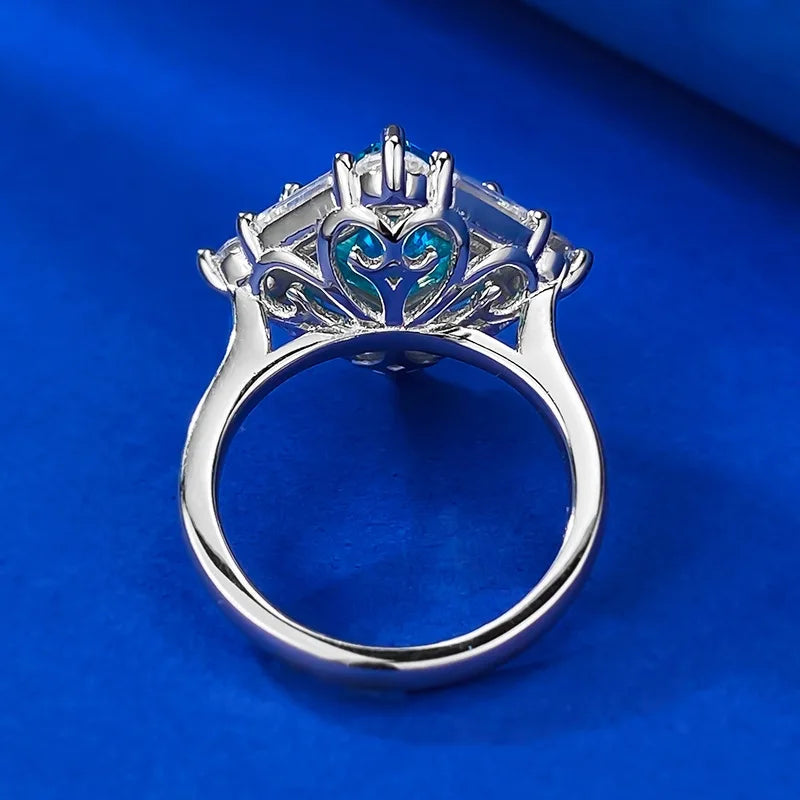 Princess Engagement Ring 8*8 925 Silver High Carbon Diamond