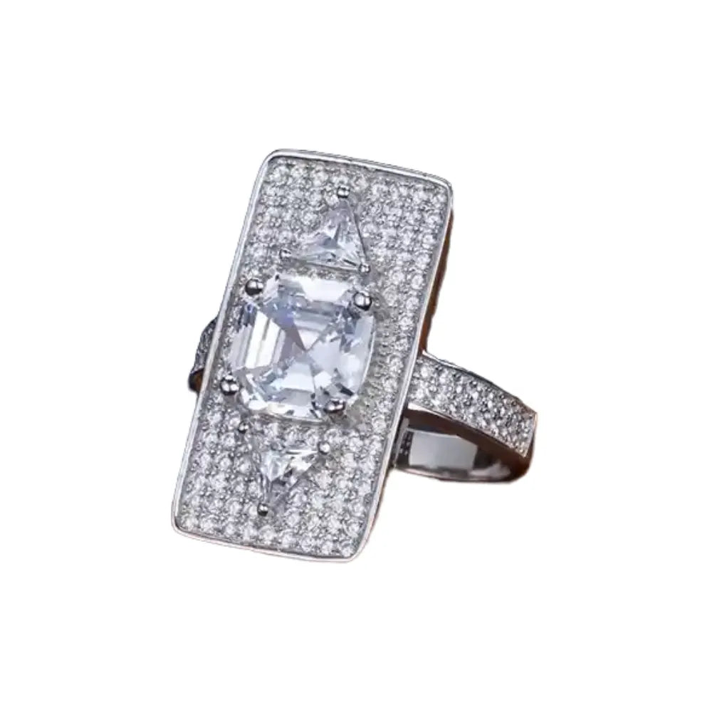 Princess Engagement Ring 8*8 925 Silver 5A Zircon