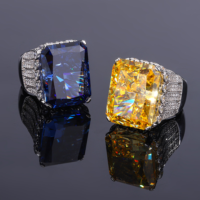 Radiant Engagement Ring 80ct 18*23 925 Silver High Carbon Diamond