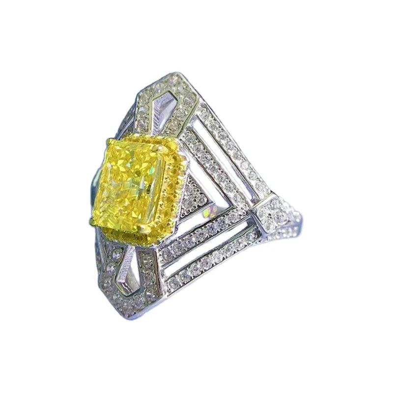 Radiant Engagement Ring 6*8 925 Silver High Carbon Diamond