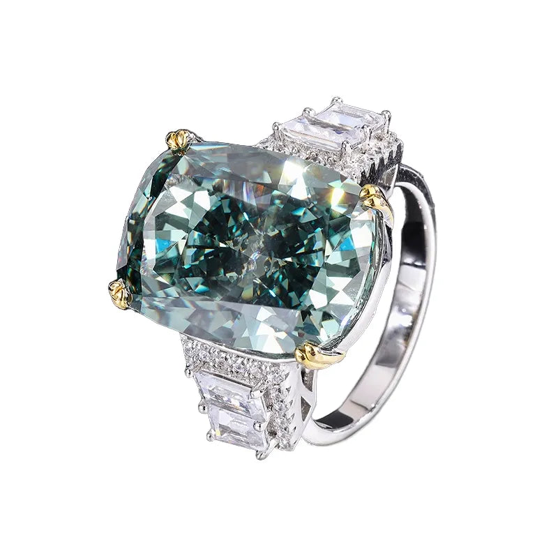 Cushion Engagement Ring 13*18 925 Silver High Carbon Diamond