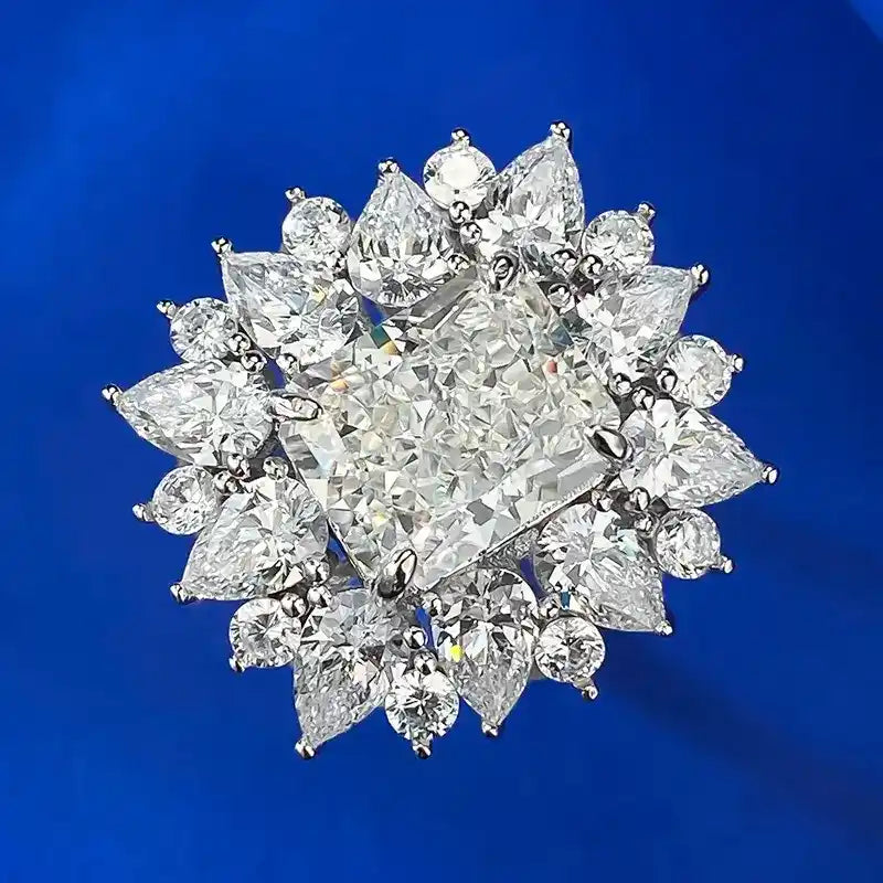 Radiant Engagement Ring 9*11 925 Silver High Carbon Diamond