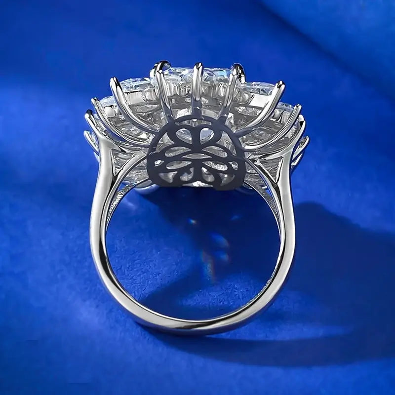 Radiant Engagement Ring 9*11 925 Silver High Carbon Diamond