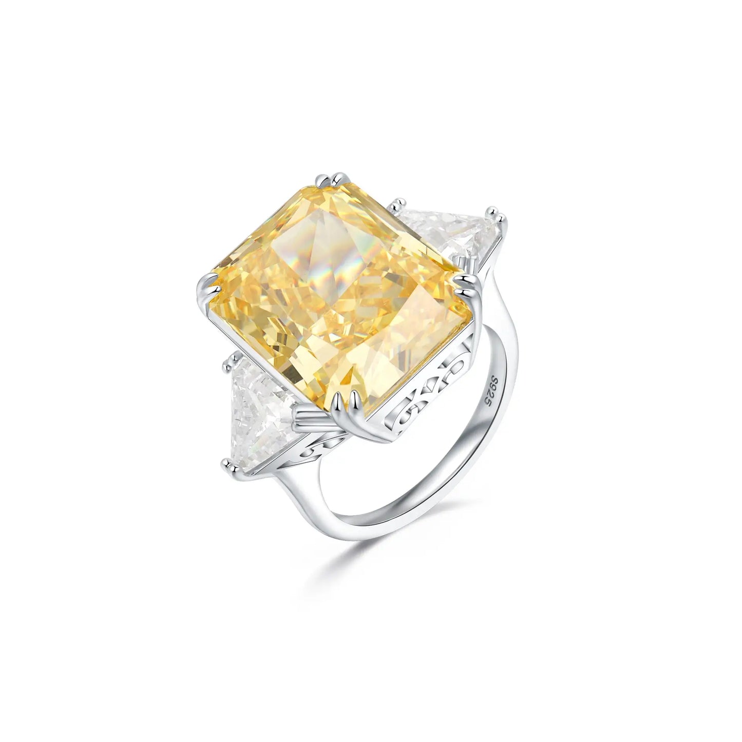 Radiant Engagement Ring 13*16 925 Silver High Carbon Diamond