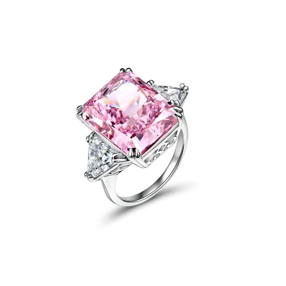Radiant Engagement Ring 13*16 925 Silver High Carbon Diamond