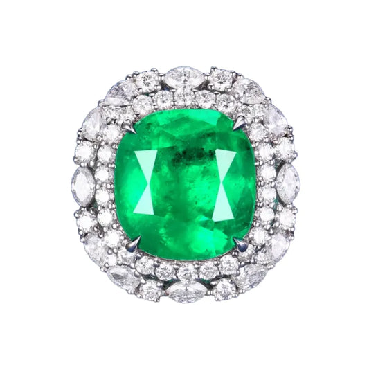 Engagement Ring 18K Gold 11.11ct Emerald Ring