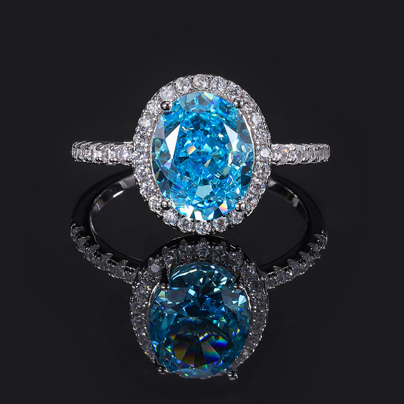 Oval Engagement Ring 8*10 925 Silver High Carbon Diamond