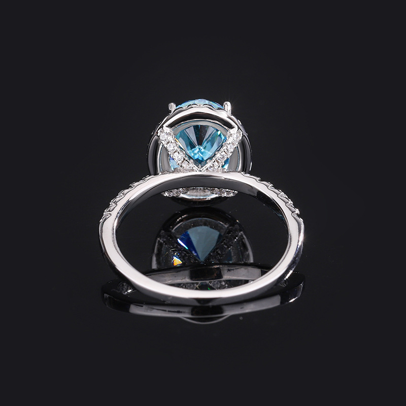 Oval Engagement Ring 8*10 925 Silver High Carbon Diamond