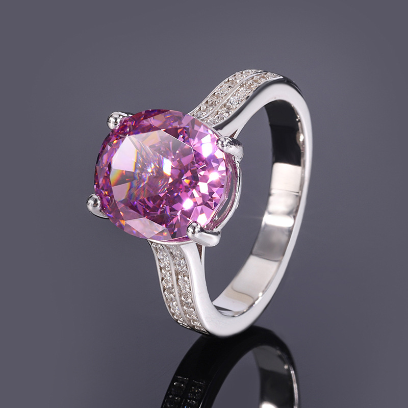 Oval Engagement Ring 10*11 925 Silver High Carbon Diamond