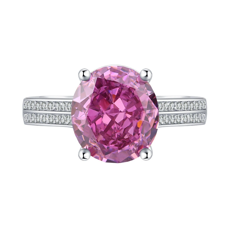 Oval Engagement Ring 10*11 925 Silver High Carbon Diamond