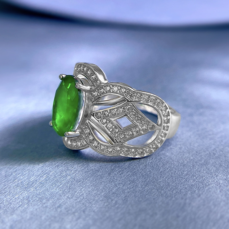 Oval Engagement Ring 7*10 925 Silver High Carbon Diamond