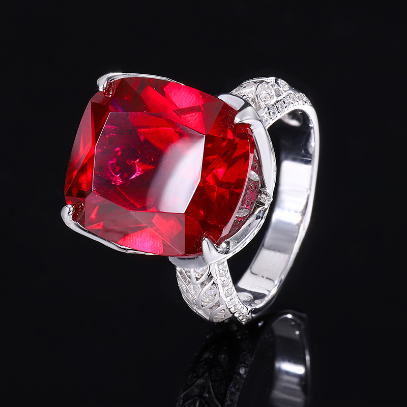 Cushion Engagement Ring 14*16 925 Silver High Carbon Diamond