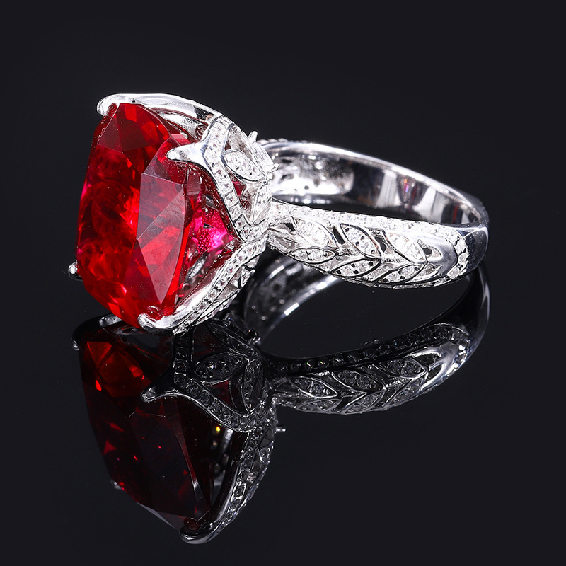 Cushion Engagement Ring 14*16 925 Silver High Carbon Diamond